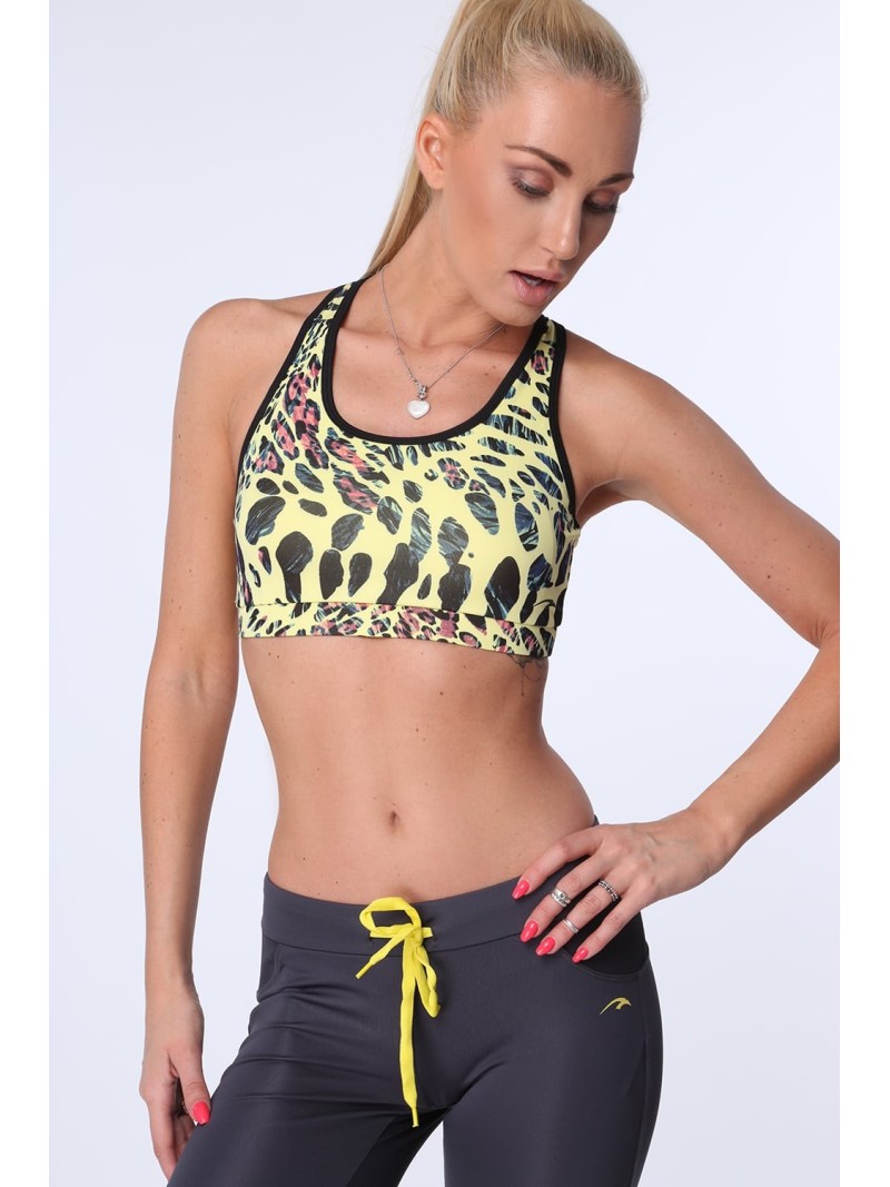 Športový top Leopard, citrón MR15498 - Internetový obchod - Butik